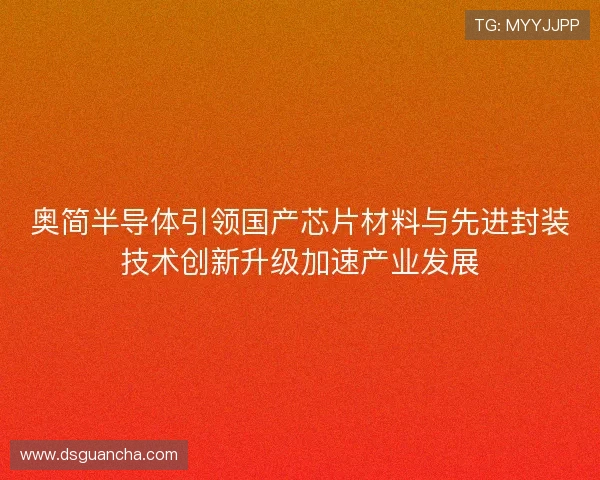奥简半导体引领国产芯片材料与先进封装技术创新升级加速产业发展